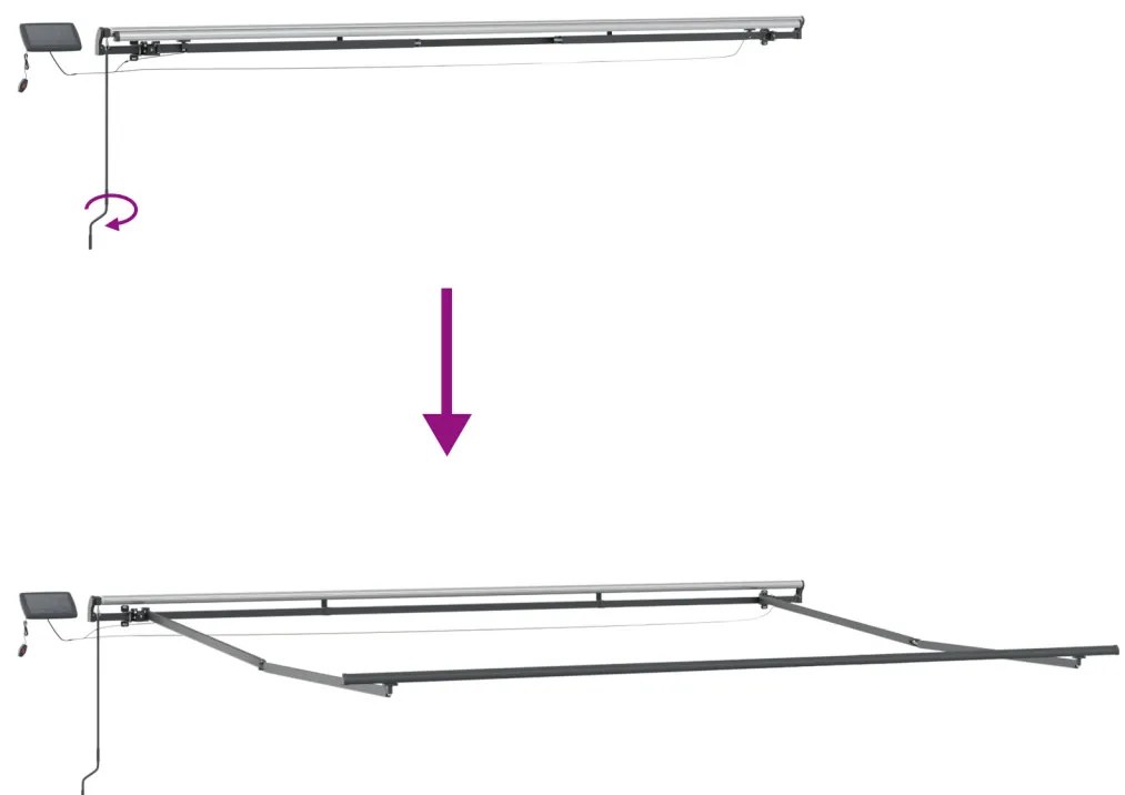 Kézi Behúzható Napellenző LED Színes Csíkkal 400x300 cm