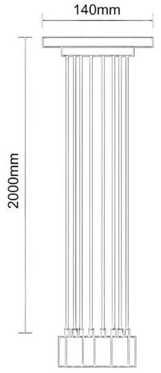 Tápkábel 6xE27/60W/230V pók fekete