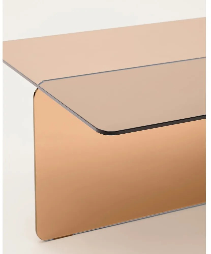 Barna üveg dohányzóasztal 60x120 cm Zaren – Kave Home