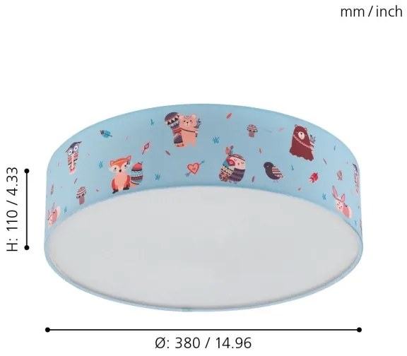 Eglo 97575 - Gyerek mennyezeti lámpa RUFFO 2xE27/40W/230V