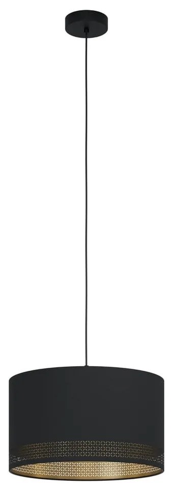 Fekete függőlámpa textil búrával ø 38 cm ESTEPERRA – EGLO