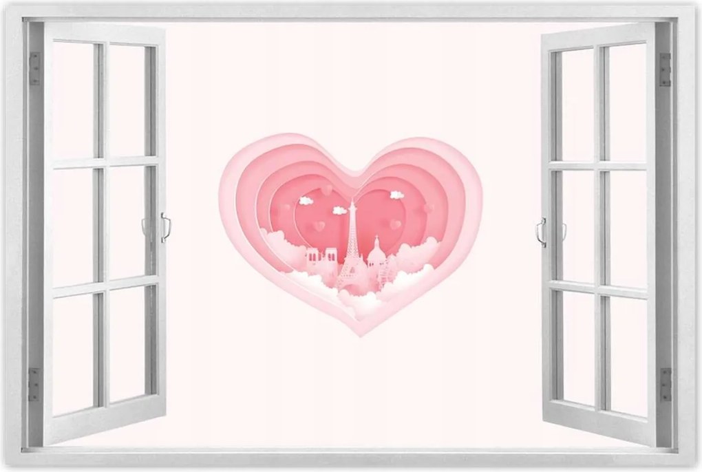 Poszter 60x40 Szerelmes Párizs Rózsaszín