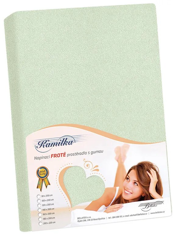 Bellatex frotté lepedő zöld szalvia, 200 x 220 cm