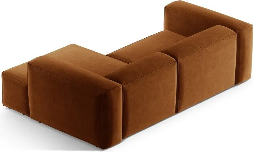 Téglavörös sarokkanapé (jobb oldali-heverő résszel) Bergamo – Cosmopolitan Design