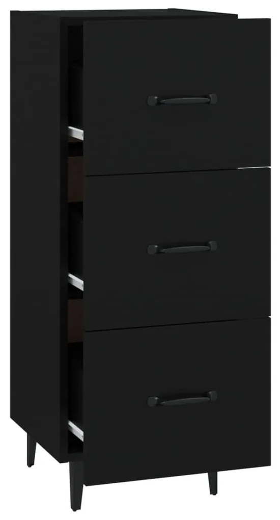 fekete szerelt fa tálalóasztal 34,5 x 34 x 90 cm