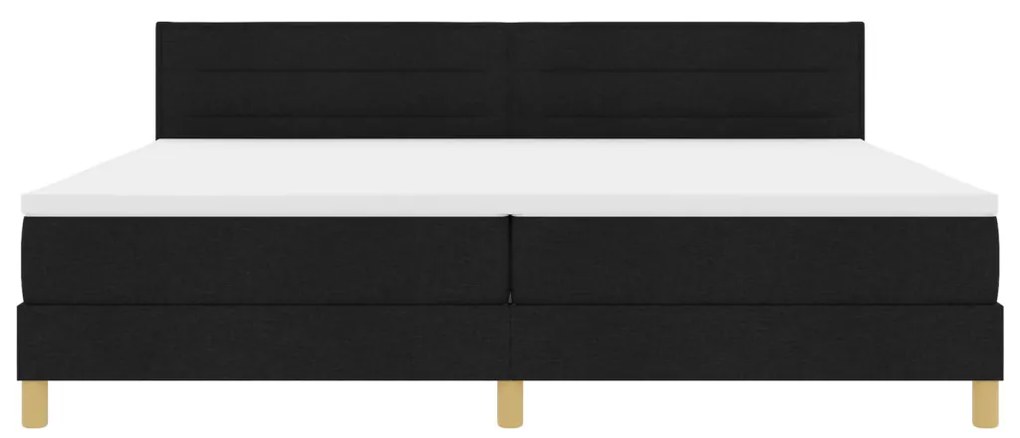 Félvásárlós ágy matraccal és LED fekete, 200x200 cm szövet