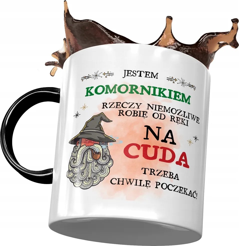 Fekete Bögre A Csodákra Várni kell Nyomtatott Fotóval