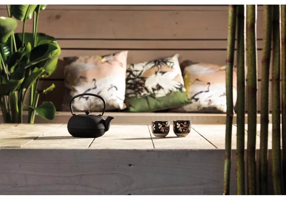 Fekete porcelán-öntöttvas teázó szett Sichuan – Bredemeijer