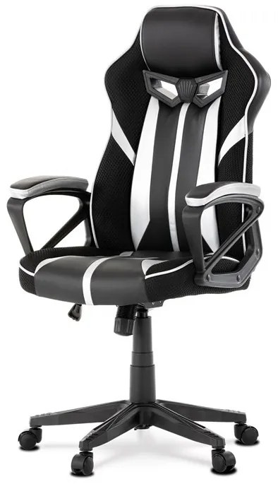 Ezüst Ekobőr Gamer Szék, Hinta Mechanikával. KA-Y341 SIL