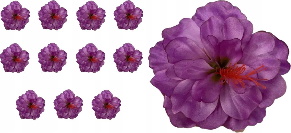 12x db Virág Mesterséges hibiszkusz szatén fej Hibiszkusz csomózó