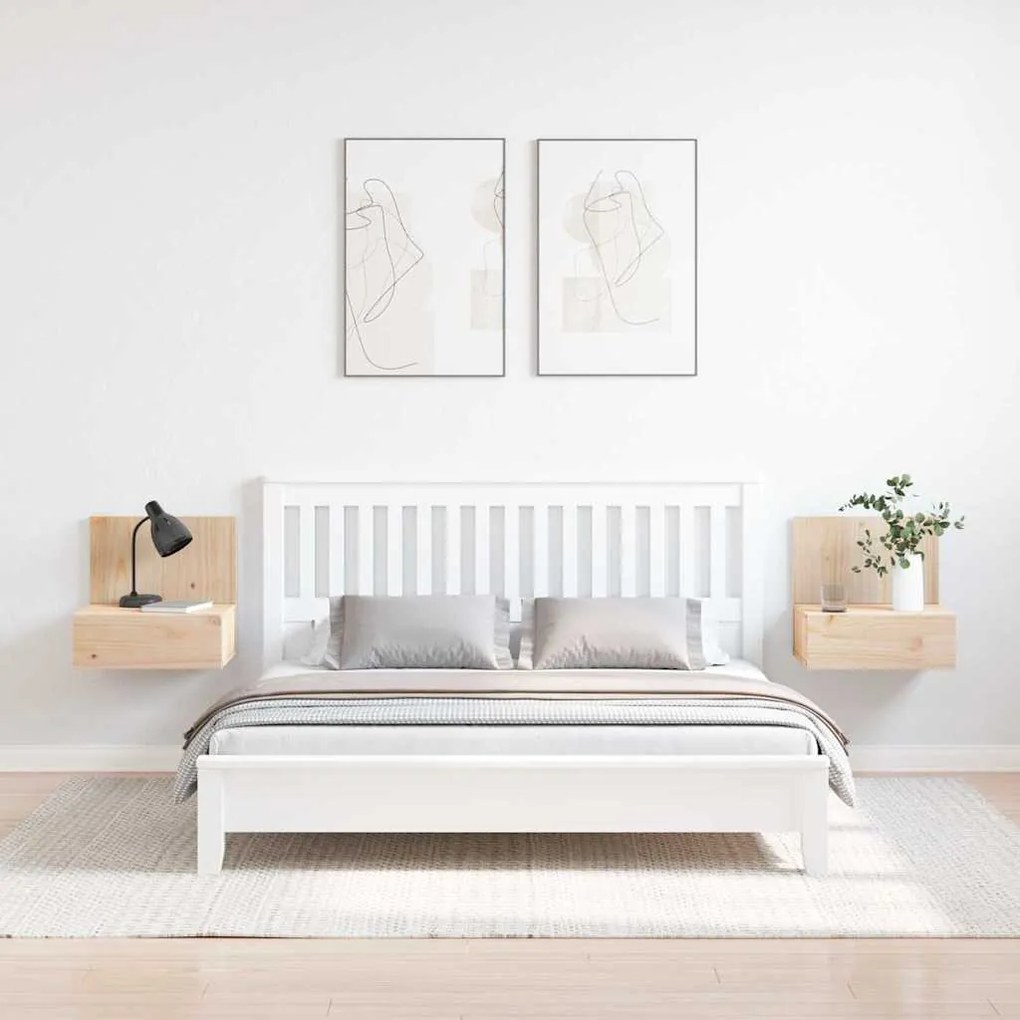 Éjjeli asztal 2 pcs Barna 42 x 32.5 x 40 cm Tömör fenyőfa