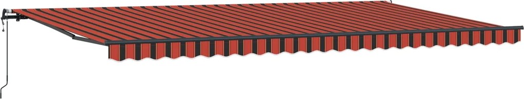 vidaXL Behúzható napellenző narancssárga és barna 600 × 300 cm