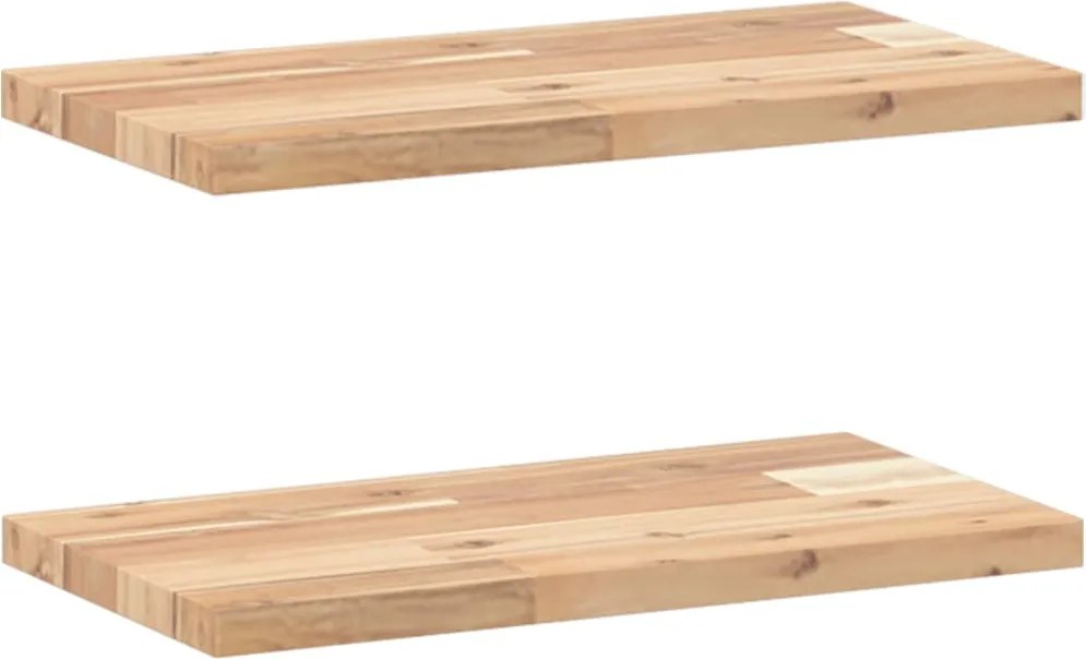vidaXL 2 db kezeletlen tömör akácfa függőpolc 60 x 20 x 2 cm