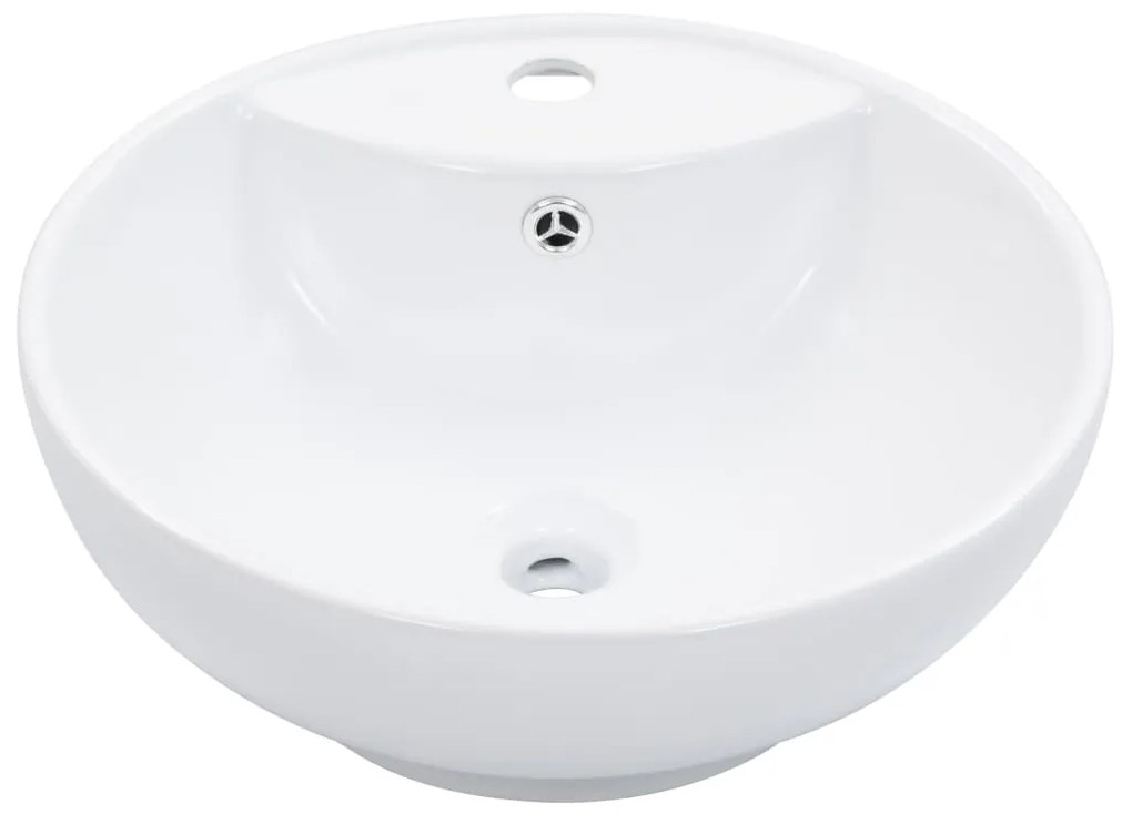 vidaXL fehér kerámia mosdókagyló túlfolyóval 46,5 x 18 cm
