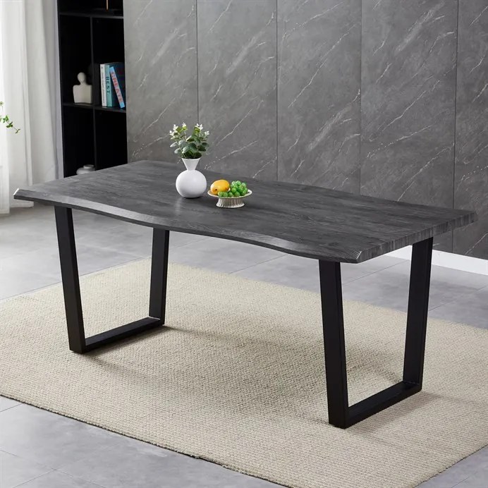 Étkezőasztal 180×90 cm, MDF, Szürke Tölgy. GREY – HT-F4218