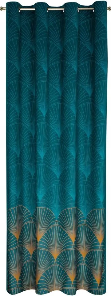 Kész függöny átvezető LOTOS1 140x250 türkizkék