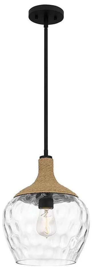 Quoizel QZ-ROYER-1P-MBK - Csillár rúdon ROYER 1xE27/60W/230V átm. 30,2 cm