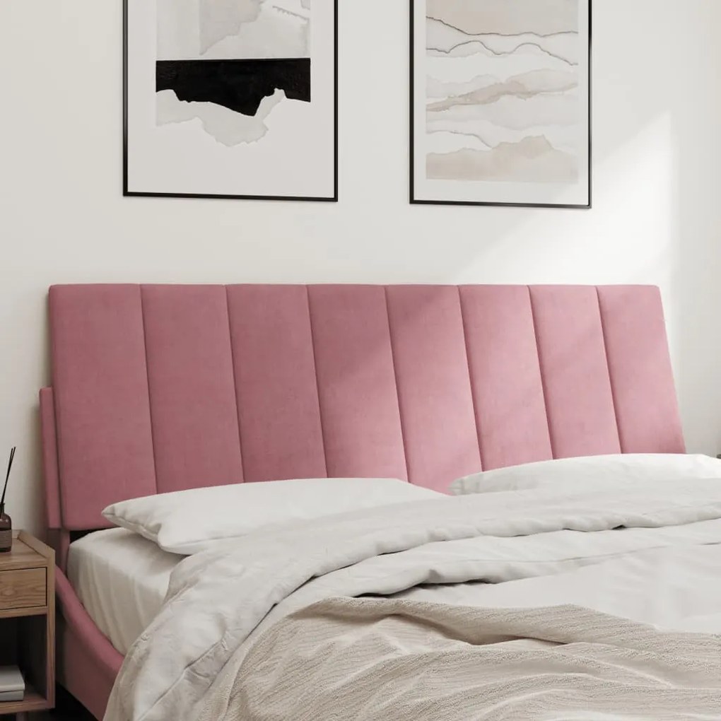 rózsaszín bársony fejtámla párna 120 cm