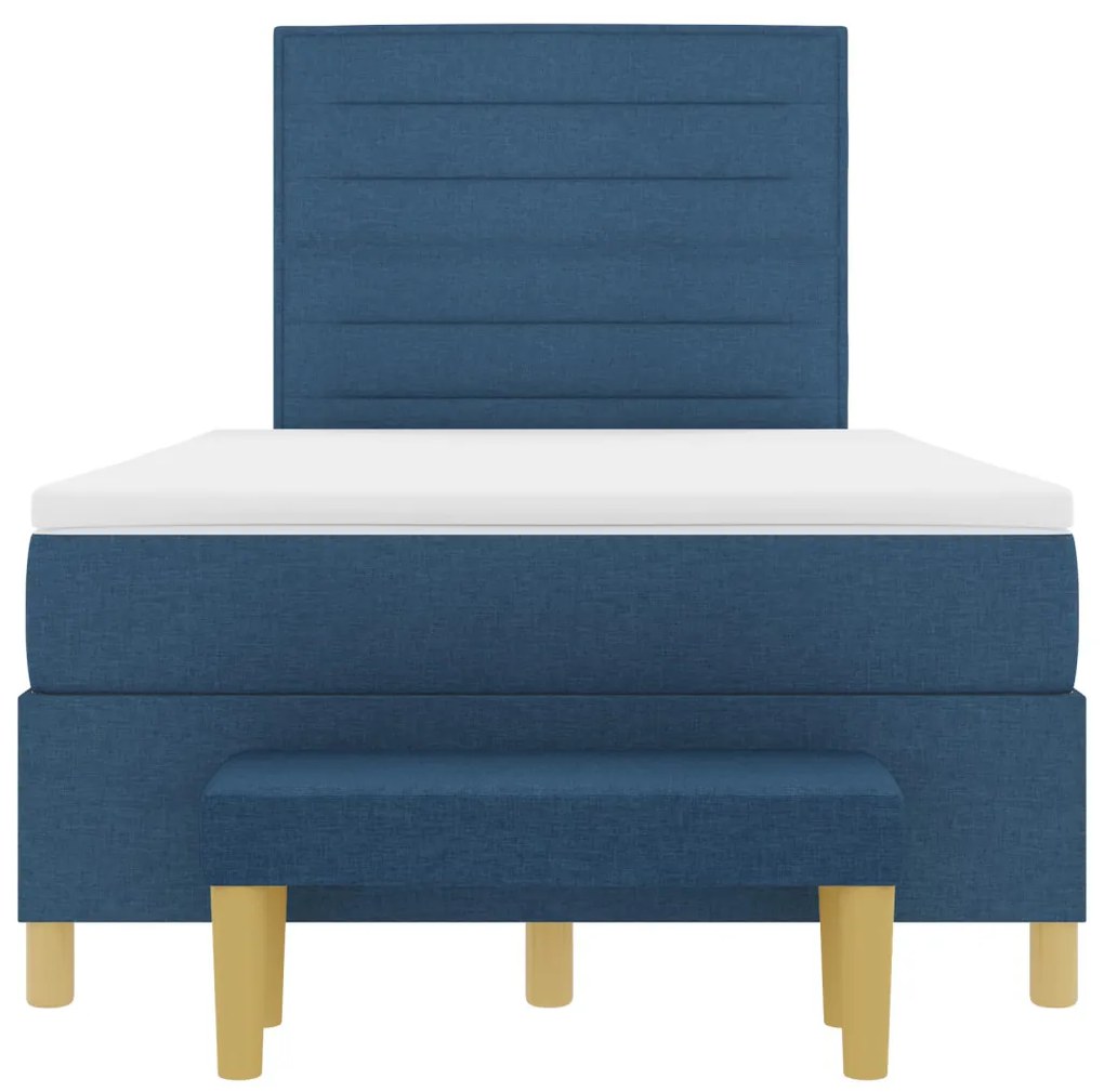 Boxspring ágy matraccal és paddal, kék, 120x200 cm, szövet
