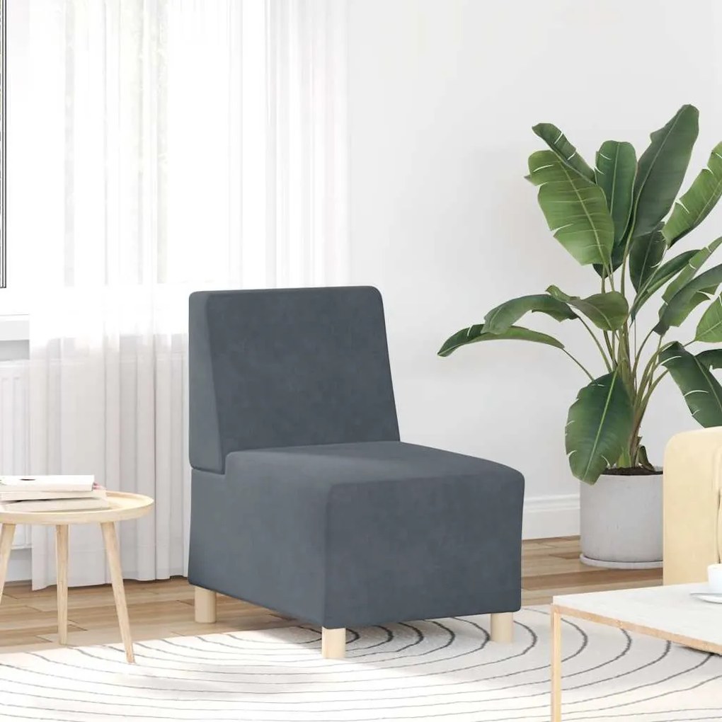 sötétszürke bársony kanapéfotel 55 cm