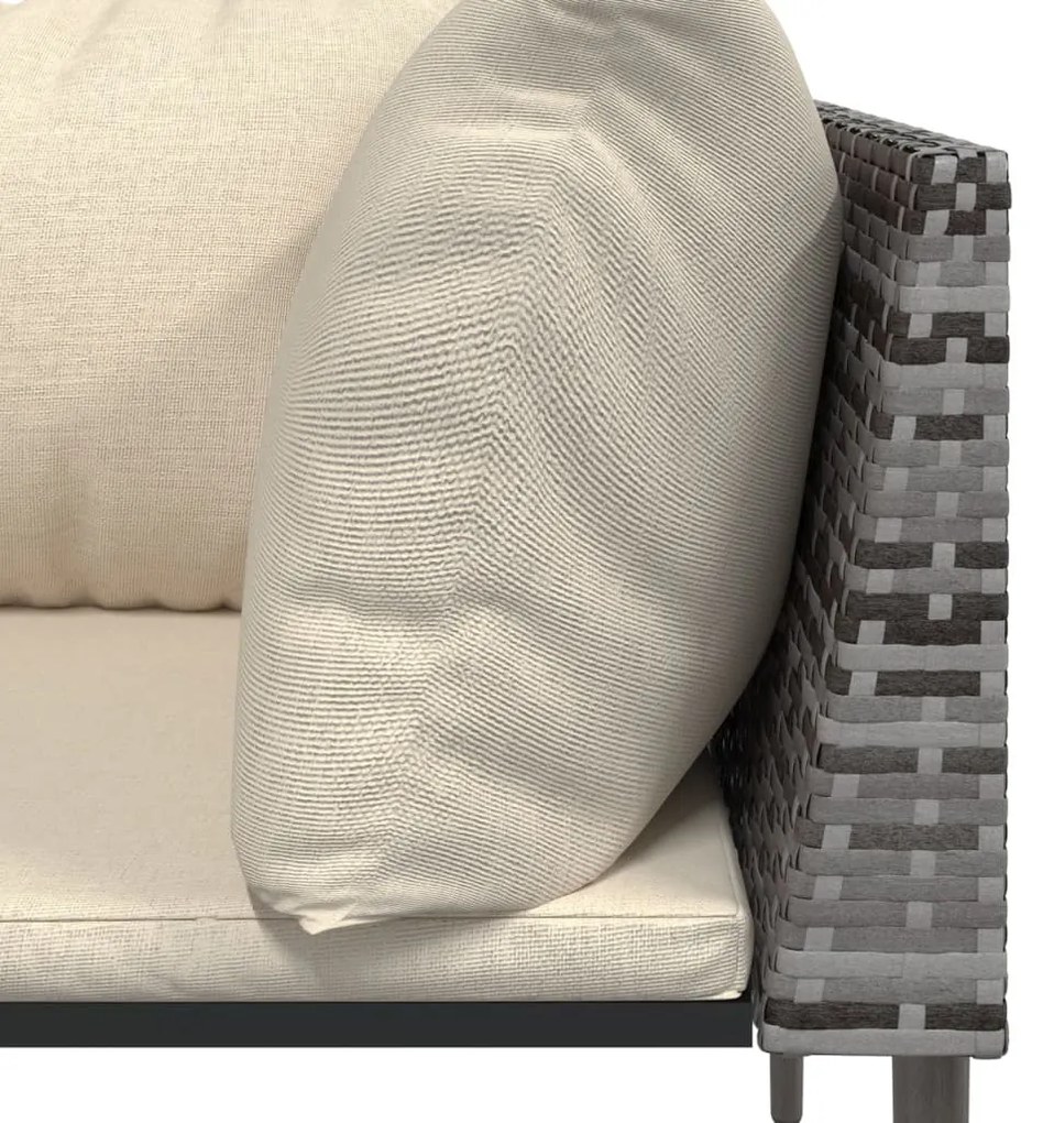 vidaXL 2 db szürke polyrattan kerti sarokkanapé párnával