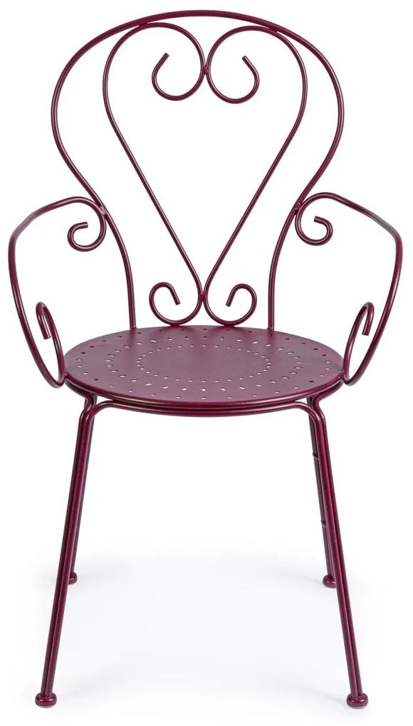 ETIENNE bordó acél kerti szék