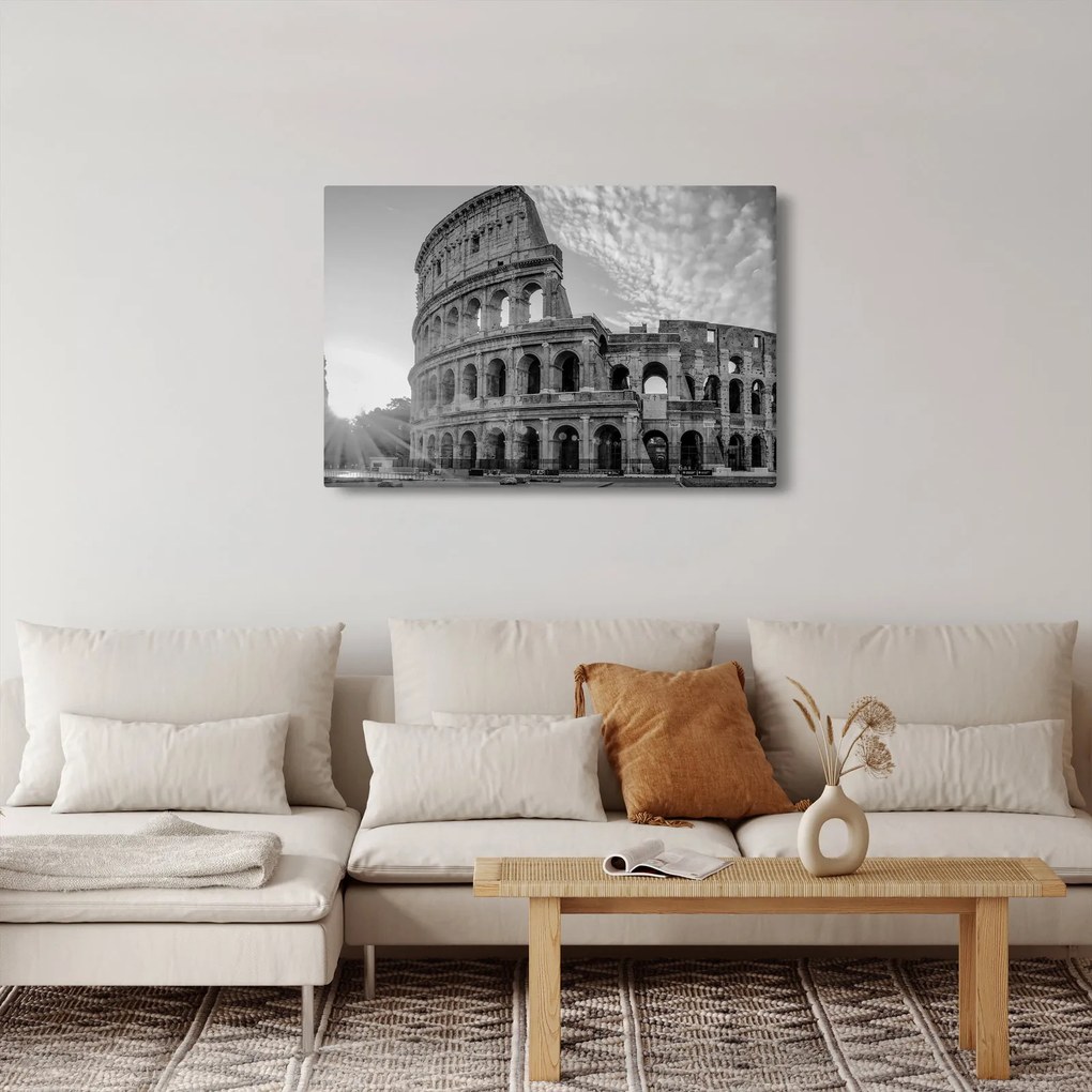 Kép - Colosseum Rómában, fekete-fehér (90x60 cm)