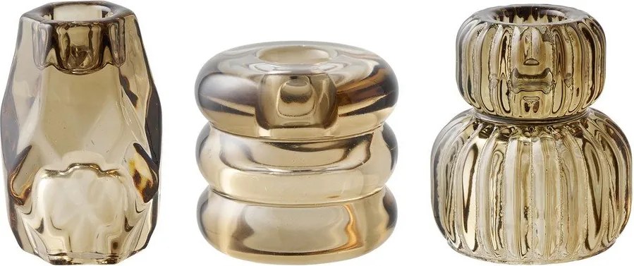 Üveg gyertyatartó készlet teamécseshez 3 db-os – House Nordic