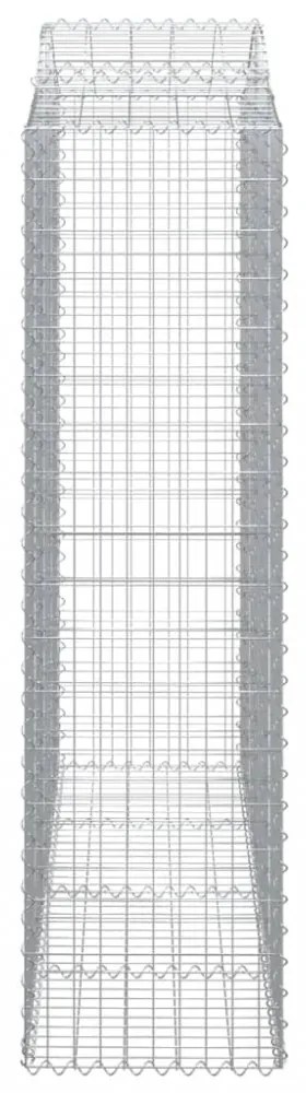 2 db íves horganyzott vas gabion kosár 200x50x180/200 cm
