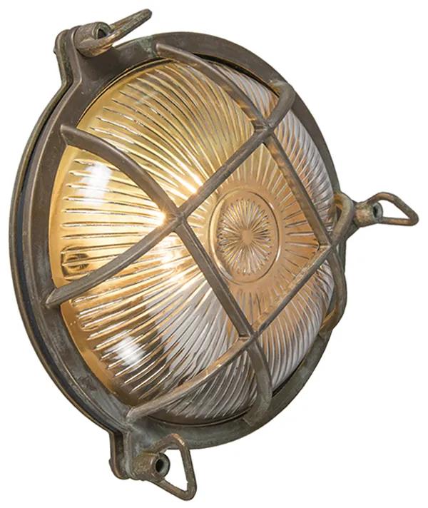 Retro fali lámpa barna IP44 - Nautica kerek