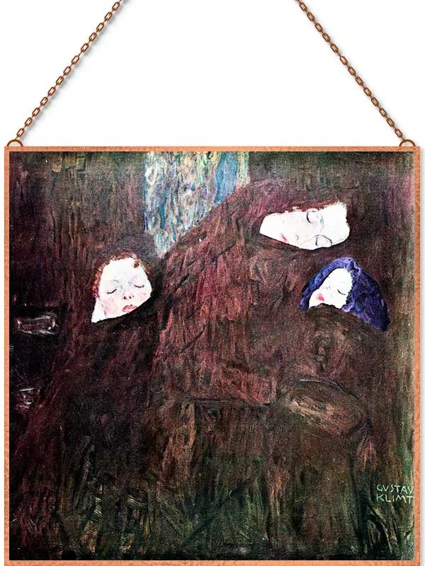 Gustav Klimt - Anya és gyermeke üvegkép, falikép