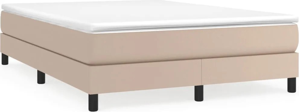 vidaXL cappuccino színű műbőr rugós ágy matraccal 140 x 190 cm
