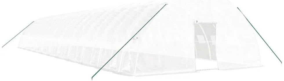 fehér acélvázas melegház 132 m² 22x6x2,85 m