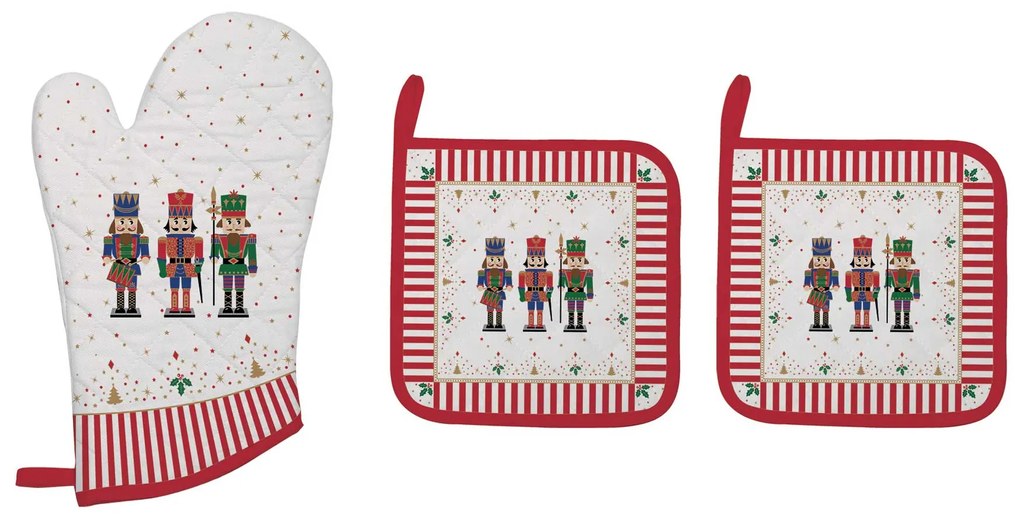 Diótörő karácsonyi Edényalátét edényfogó kesztyű szett Nutcrackers