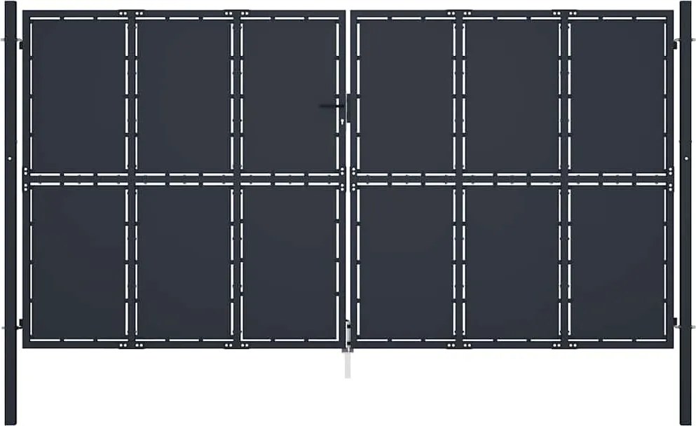 vidaXL antracit színű acél kerti kapu 400 x 200 cm