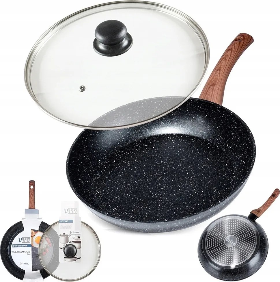 Gránit serpenyő pároláshoz Vilde 28 cm gáz indukciós fedő