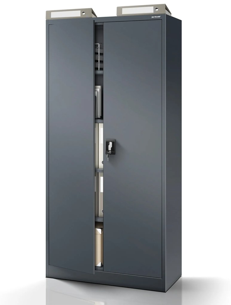 Fém iratszekrény JAN, 900 x 1850 x 400 mm, antracit
