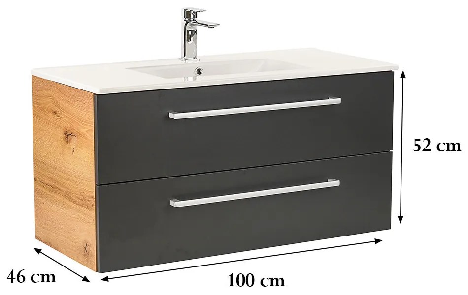 Vario Clam 100 Fürdőszoba alsó szekrény mosdóval