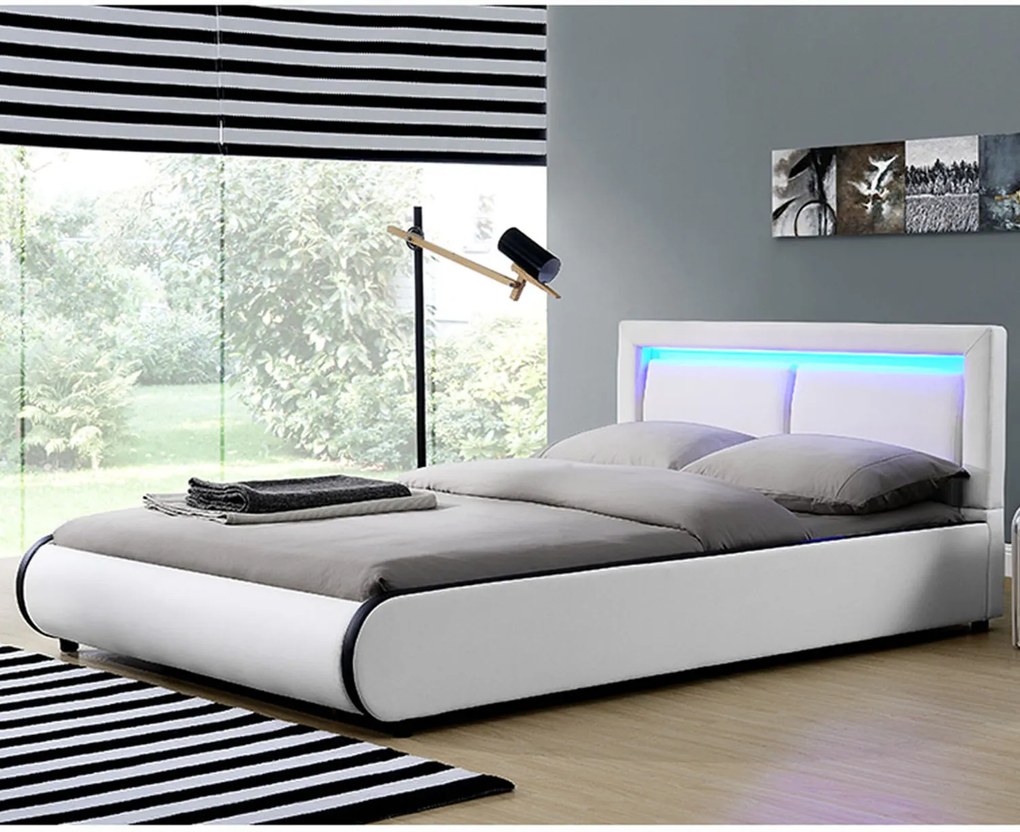 Kárpitozott ágy ,,Murcia" 140 x 200 cm - fehér
