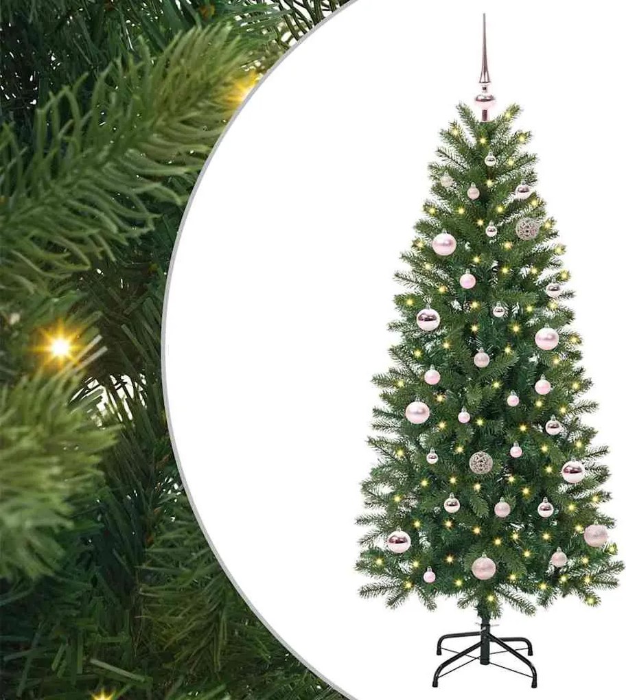 vidaXL Mű karácsonyfa 150 LED-del állvánnyal Zöld 150 cm PE és PVC