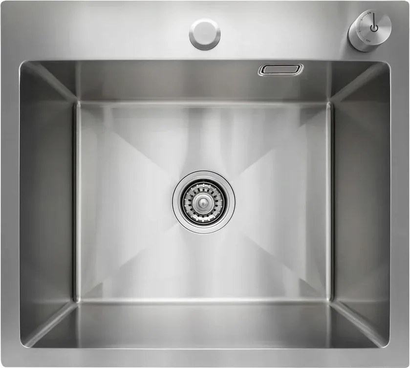 Sanycasa egymedencés mosogató acél szürke 45 x 50 cm