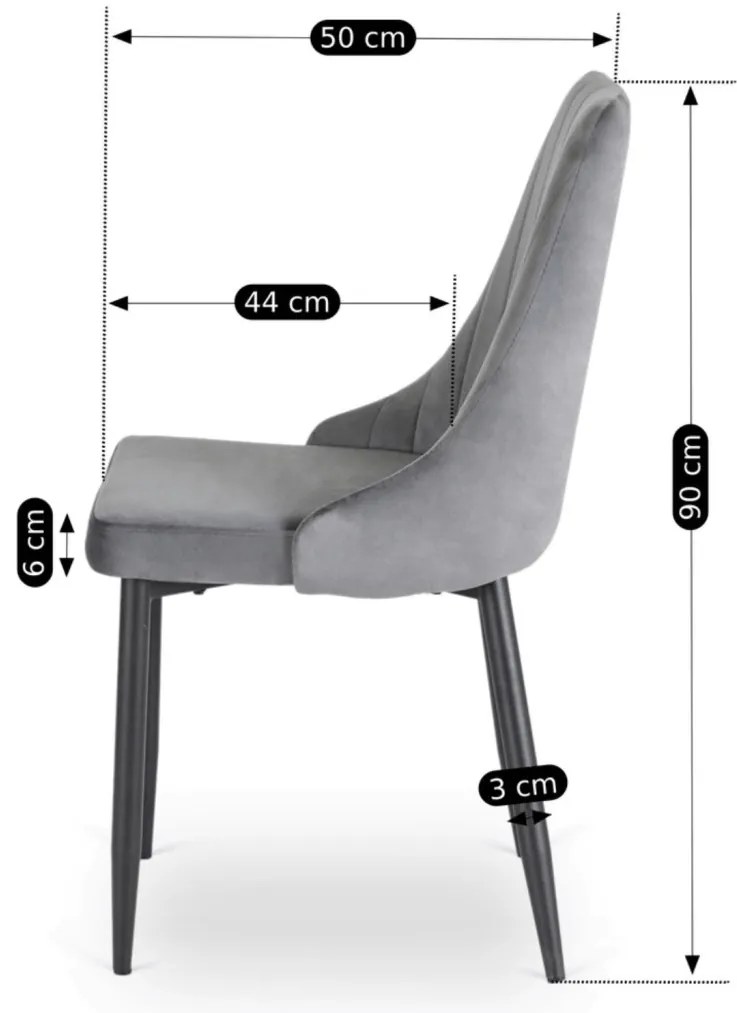 Szürke Bársony Étkezőszék. BARI