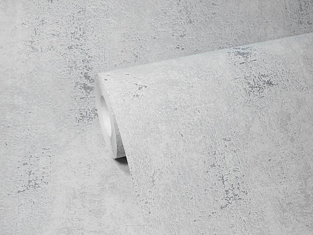 Tapéta Szürke Beton Vakolat Ezüst Kopás Vastag Mosható Tapéta