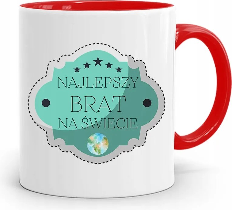 Piros Bögre Ajándék Testvérnek Legjobb Testvér nyomott mintával