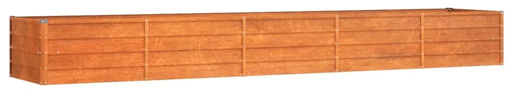 rozsda színű corten acél kerti magaságyás 400 x 80 x 45 cm