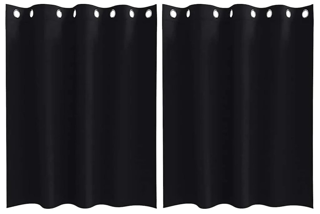 Függönyök függönyökkel 2 pcs Fekete 140x140cm Poliészter