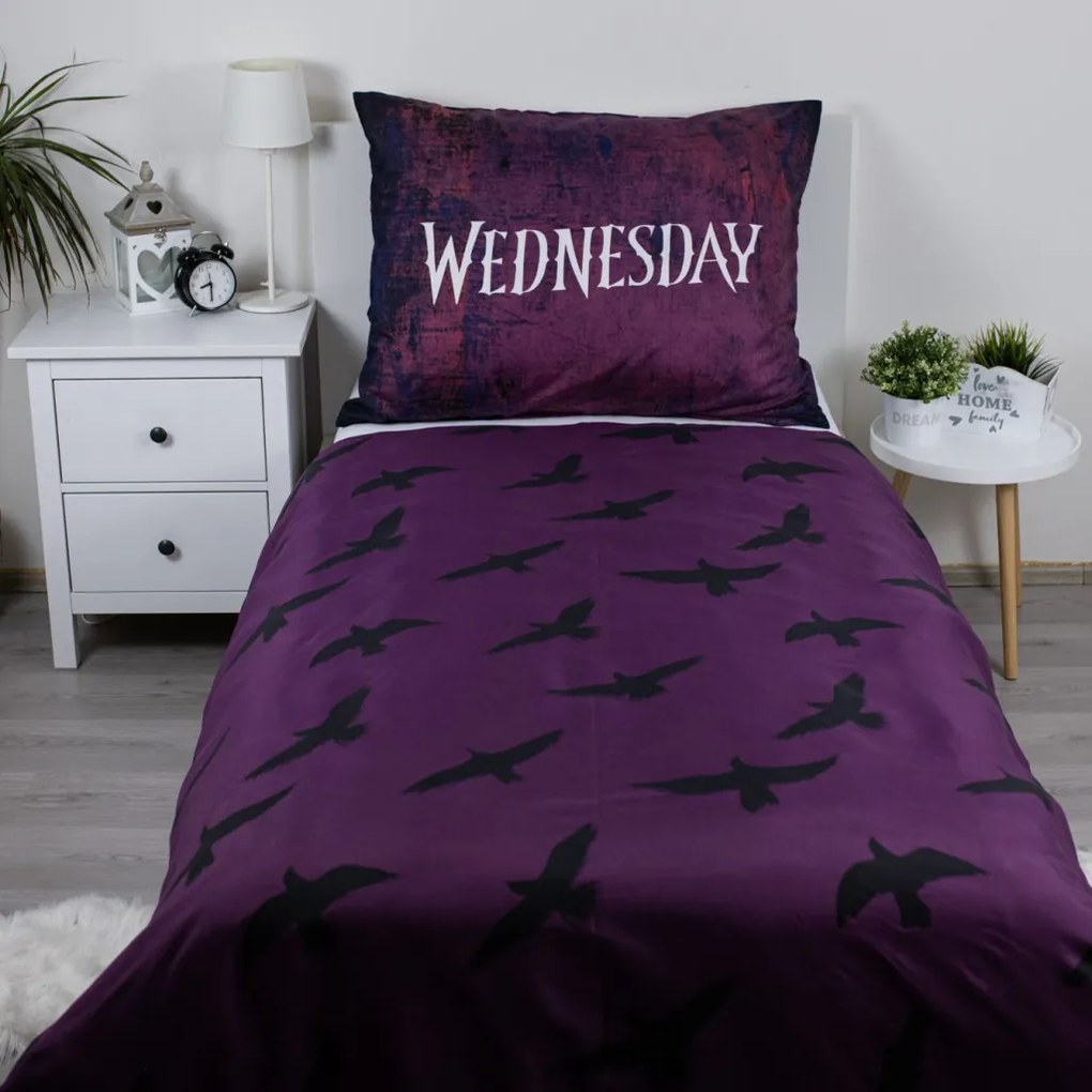 Wednesday Raven ágyneműhuzat 140×200cm, 70×90 cm Microfibre