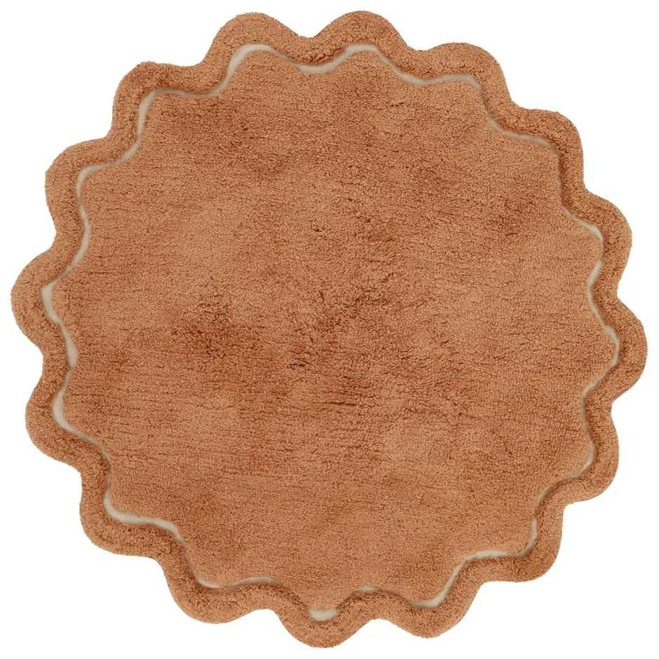 Téglavörös mosható kézi szövésű pamut kerek szőnyeg ø 110 cm Sweet April Toffee – Nattiot