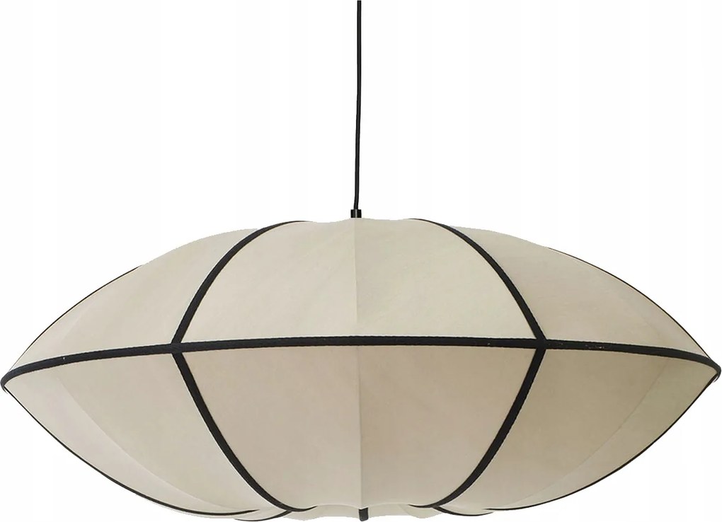 Selyem mennyezeti lámpa Indokína Classic Ufo ø70x27cm fekete szegély