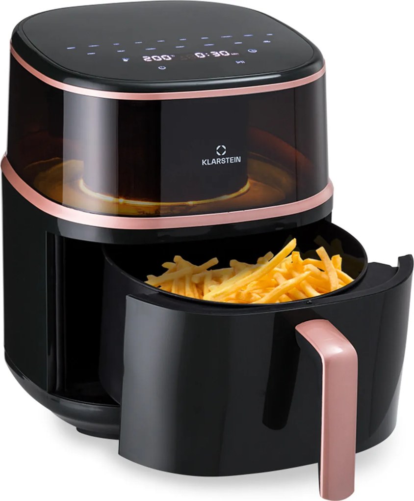 Klarstein Air Bloom, forrólevegős fritőz, 1500 W, 7,5 l, 16 program, gőzölő funkcióval